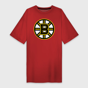 Платье-футболка хлопок с принтом Boston Bruins в Новосибирске,  |  | нхл | хоккейная лига