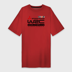 Платье-футболка хлопок с принтом Mitsubishi wrc в Курске,  |  | championship | mitsubishi | mitsubishi motors | mitsubishi wrc | rally | world rally | wrc | авто2012
