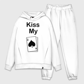 Мужской костюм хлопок OVERSIZE с принтом Kiss my card в Белгороде,  |  | ace | kiss | kiss my | my | poker | карта | карты | колода | масть | пики | покер | туз