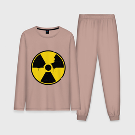 Мужская пижама с лонгсливом хлопок с принтом Радиоактивность в Тюмени,  |  | знак радиации | предупреждение | радиация | радиоактивность | угрозы