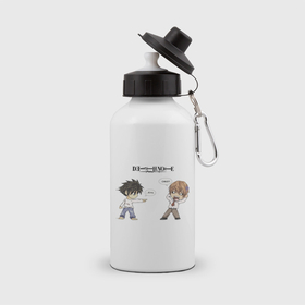 Бутылка спортивная с принтом Kira OMG , металл | емкость — 500 мл, в комплекте две пластиковые крышки и карабин для крепления | anime | death note | аниме | анимэ