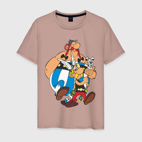 Мужская футболка хлопок с принтом Asterix&Obelix (3) , 100% хлопок | прямой крой, круглый вырез горловины, длина до линии бедер, слегка спущенное плечо. | астерикс | астерикс и обеликс | обеликс