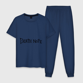 Мужская пижама хлопок с принтом Death Note (2) в городе Новоалтайск, 100% хлопок | брюки и футболка прямого кроя, без карманов, на брюках мягкая резинка на поясе и по низу штанин
 | anime | death note | аниме | анимэ
