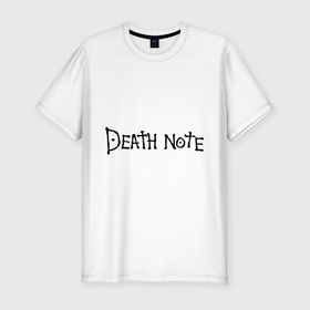 Мужская футболка хлопок Slim с принтом Death Note (2) в Санкт-Петербурге, 92% хлопок, 8% лайкра | приталенный силуэт, круглый вырез ворота, длина до линии бедра, короткий рукав | anime | death note | аниме | анимэ
