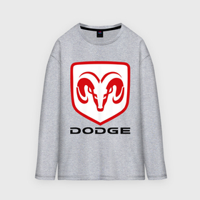 Мужской лонгслив oversize хлопок с принтом Dodge ,  |  | dodge | авто2012 | додж | логотип dodge | логотип додж | символика dodge | символики додж