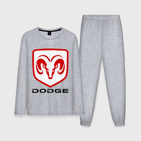 Мужская пижама с лонгсливом хлопок с принтом Dodge ,  |  | dodge | авто2012 | додж | логотип dodge | логотип додж | символика dodge | символики додж