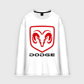 Женский лонгслив oversize хлопок с принтом Dodge в Белгороде,  |  | dodge | авто2012 | додж | логотип dodge | логотип додж | символика dodge | символики додж