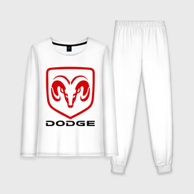 Женская пижама с лонгсливом хлопок с принтом Dodge в Белгороде,  |  | dodge | авто2012 | додж | логотип dodge | логотип додж | символика dodge | символики додж