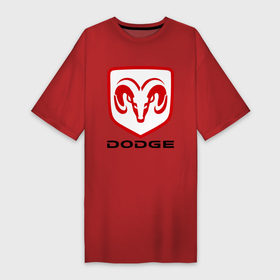 Платье-футболка хлопок с принтом Dodge в Тюмени,  |  | dodge | авто2012 | додж | логотип dodge | логотип додж | символика dodge | символики додж
