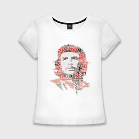 Женская футболка хлопок Slim с принтом Che Guevara 3 в Курске,  |  | гевара | куба | революция | свобода | че