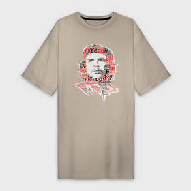 Платье-футболка хлопок с принтом Che Guevara 3 в Екатеринбурге,  |  | гевара | куба | революция | свобода | че