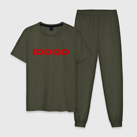 Мужская пижама хлопок с принтом IDDQD Doom в Курске, 100% хлопок | брюки и футболка прямого кроя, без карманов, на брюках мягкая резинка на поясе и по низу штанин
 | doom | iddqd | дум | классика | читы