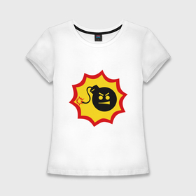 Женская футболка хлопок Slim с принтом Крутой Сэм в Курске,  |  | serious sam | shooter | крутой сэм | шутер