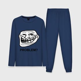 Мужская пижама с лонгсливом хлопок с принтом Trollface. Problem Проблемы в Курске,  |  | троллинг | троль