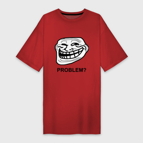 Платье-футболка хлопок с принтом Trollface. Problem Проблемы в Петрозаводске,  |  | троллинг | троль