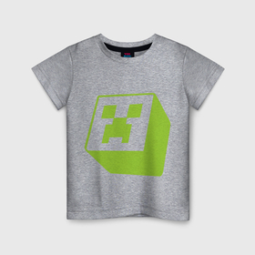 Светящаяся детская футболка с принтом Minecraft Creeper green в Екатеринбурге,  |  | Тематика изображения на принте: крипер