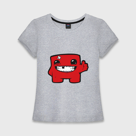Женская футболка хлопок Slim с принтом Super Meat Boy в Курске,  |  | meatboy