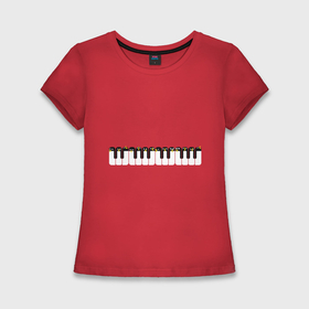 Женская футболка хлопок Slim с принтом Хор пингвинов Антарктида ,  |  | антарктида | для клуба | клавиши пианино | клубные | музыка | пианино | пингвины | стая пингвинов | хор пингвинов