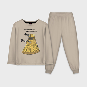 Детская пижама с лонгсливом хлопок с принтом Далек из сериала Доктор Кто ,  |  | doctor | doctor who | exterminate | доктор | доктор кто
