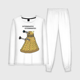 Женская пижама с лонгсливом хлопок с принтом Далек из сериала Доктор Кто в Тюмени,  |  | doctor | doctor who | exterminate | доктор | доктор кто