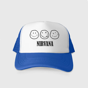 Кепка тракер с сеткой с принтом Nirvana(2) , трикотажное полотно; задняя часть — сетка | длинный козырек, универсальный размер, пластиковая застежка | nirvana | rock | нирвана | ребенок | рок | символика nirvana | символика нирвана