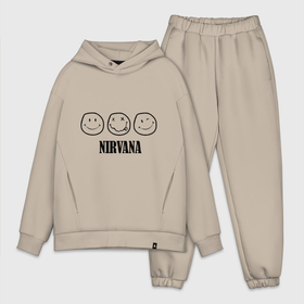 Мужской костюм хлопок OVERSIZE с принтом Nirvana(2) ,  |  | nirvana | rock | нирвана | ребенок | рок | символика nirvana | символика нирвана