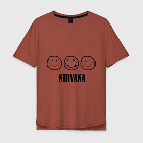 Мужская футболка хлопок Oversize с принтом Nirvana(2) в Кировске, 100% хлопок | свободный крой, круглый ворот, “спинка” длиннее передней части | nirvana | rock | нирвана | ребенок | рок | символика nirvana | символика нирвана