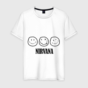 Мужская футболка хлопок с принтом Nirvana(2) в Кировске, 100% хлопок | прямой крой, круглый вырез горловины, длина до линии бедер, слегка спущенное плечо. | nirvana | rock | нирвана | ребенок | рок | символика nirvana | символика нирвана