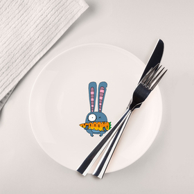 Тарелка с принтом Заяц с морковкой в Санкт-Петербурге, фарфор | диаметр - 210 мм
диаметр для нанесения принта - 120 мм | животные | зайчик | заяц | заяц с морковкой | морковка