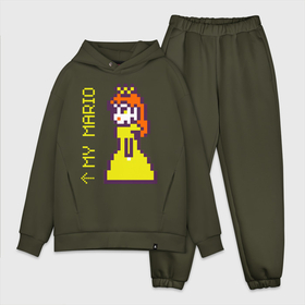 Мужской костюм хлопок OVERSIZE с принтом Принцесса Марио парная в Ханты-Майнсийске,  |  | my mario | my princess | для влюбленных | для двоих | любимая | любимый | мой марио | пара | парная | парочка