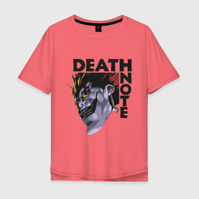 Мужская футболка хлопок Oversize с принтом Ryuk. Death note в Ухте, 100% хлопок | свободный крой, круглый ворот, “спинка” длиннее передней части | anime | death note | аниме | анимэ