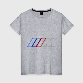 Женская футболка хлопок с принтом BMW Motor Contur в Петрозаводске, 100% хлопок | прямой крой, круглый вырез горловины, длина до линии бедер, слегка спущенное плечо | bmw | joy | motosport | авто | автобренды | бмв | бэха | логотип бмв | мотоспорт