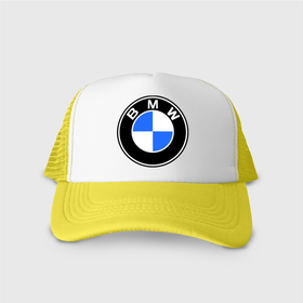 Кепка тракер с сеткой с принтом Logo BMW в Тюмени, трикотажное полотно; задняя часть — сетка | длинный козырек, универсальный размер, пластиковая застежка | автобренды | автомобильные | бмв | лого | машина | тачка