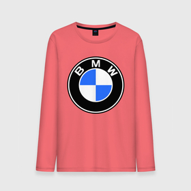 Мужской лонгслив хлопок с принтом Logo BMW в Санкт-Петербурге, 100% хлопок |  | автобренды | автомобильные | бмв | лого | машина | тачка