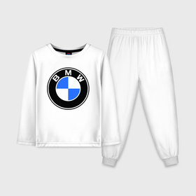 Детская пижама с лонгсливом хлопок с принтом Logo BMW в Тюмени,  |  | автобренды | автомобильные | бмв | лого | машина | тачка