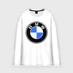 Мужской лонгслив oversize хлопок с принтом Logo BMW ,  |  | автобренды | автомобильные | бмв | лого | машина | тачка