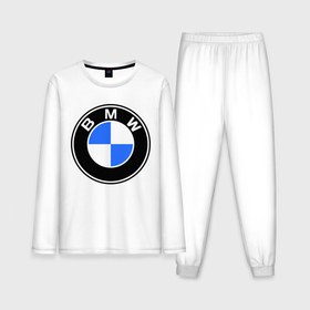 Мужская пижама с лонгсливом хлопок с принтом Logo BMW в Санкт-Петербурге,  |  | автобренды | автомобильные | бмв | лого | машина | тачка