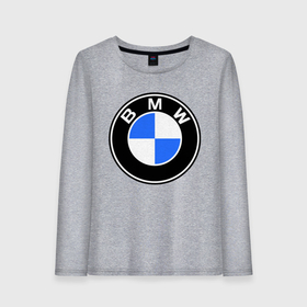 Женский лонгслив хлопок с принтом Logo BMW в городе Новоалтайск, 100% хлопок |  | автобренды | автомобильные | бмв | лого | машина | тачка