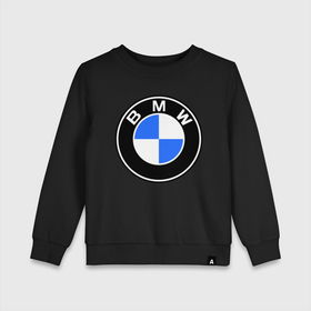 Детский свитшот хлопок с принтом Logo BMW , 100% хлопок | круглый вырез горловины, эластичные манжеты, пояс и воротник | автобренды | автомобильные | бмв | лого | машина | тачка
