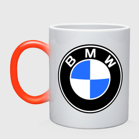 Кружка хамелеон с принтом Logo BMW в Новосибирске, керамика | меняет цвет при нагревании, емкость 330 мл | автобренды | автомобильные | бмв | лого | машина | тачка