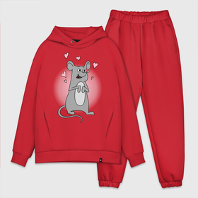 Мужской костюм хлопок OVERSIZE с принтом Mousy в Ухте,  |  | 14 feb | 14 февраля | влюбленным | день святого валентина | любовь | мышка | мышонок | парные