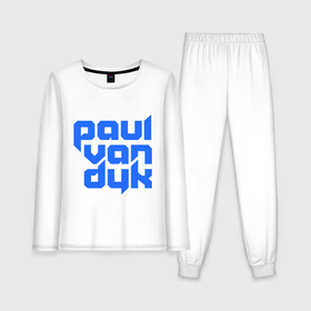 Женская пижама с лонгсливом хлопок с принтом Paul ,  |  | club | evolution | paul van dyk | trance | клубная музыка | пол ван дюк | транс