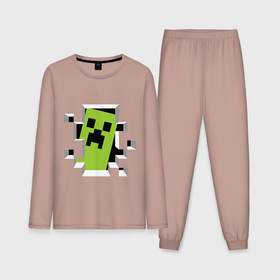 Мужская пижама с лонгсливом хлопок с принтом Crash Minecraft в Курске,  |  | Тематика изображения на принте: boom | media | minecraft | игры | компьютерные игры | майнкрафт