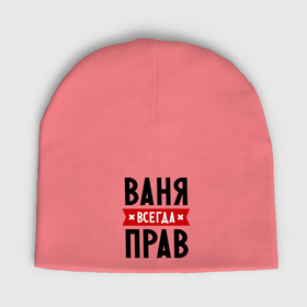 Мужская шапка демисезонная с принтом Ваня всегда прав в Белгороде,  |  | vanya | ваня | всегда прав | иван | имена