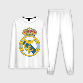 Мужская пижама с лонгсливом хлопок с принтом Real Madrid в Курске,  |  | real madrid | реал | реал мадрид | фанаты | фк | футбол | футбольные клубы | футбольным фанатам
