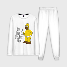 Мужская пижама с лонгсливом хлопок с принтом Homer The Last Perfect Man в Белгороде,  |  | Тематика изображения на принте: гомер