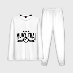 Мужская пижама с лонгсливом хлопок с принтом Muay thai boxing Тайский бокс ,  |  | муай тай
