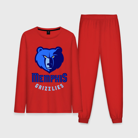 Мужская пижама с лонгсливом хлопок с принтом Memphis ,  |  | basketball | nba | баскетболл | лого баскетбольных клубов | нба