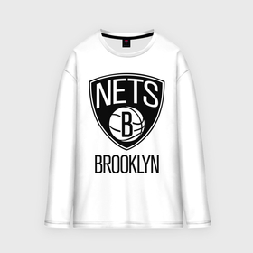 Мужской лонгслив oversize хлопок с принтом Nets Brooklyn в Белгороде,  |  | бруклин