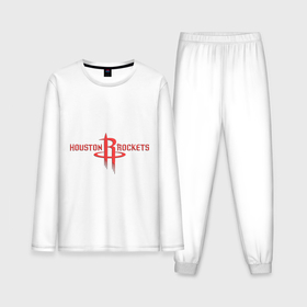 Мужская пижама с лонгсливом хлопок с принтом Houston R ,  |  | basketball | nba | баскетболл | лого баскетбольных клубов | нба | хьюстон рокетс